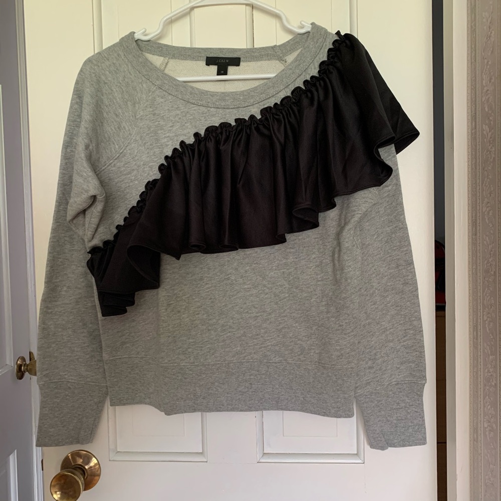 NWT J. Crew ruffle sweatshirt